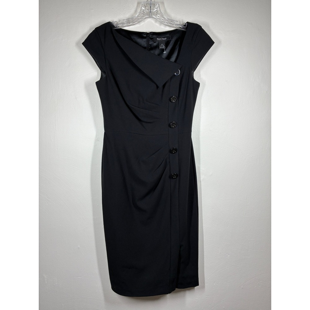 White House‎ Black Market Black Cap Sleeve Sheath Dress Size 0